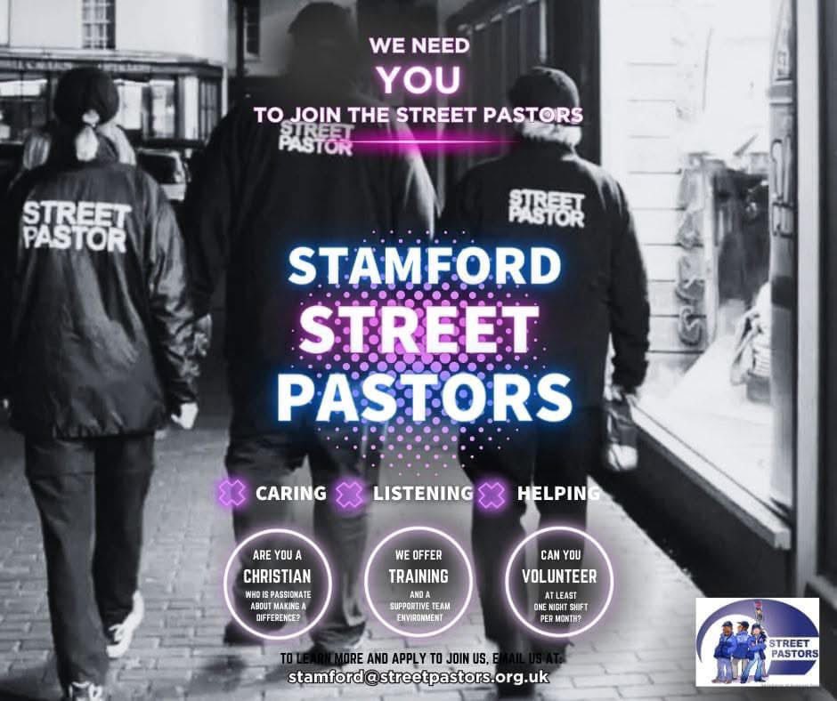 Are you a Christian who is passionate about making a difference?
We offer Training and a supportive team environment.
Can you Volunteer at least one night shift per month? 
Email stamford@streetpastors.org.uk
#Caring #Listening #Helping Street Pastors