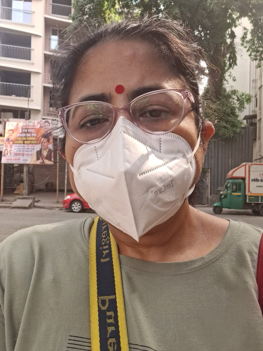 Construction dust is a big big criminal in the pollution issue. Wearing a mask to battle this dust thats filling the air in our area. Some policy has to be made to contain this and protect citizen health. <a href="/mybmc/">माझी Mumbai, आपली BMC</a> <a href="/Dev_Fadnavis/">Devendra Fadnavis</a> <a href="/mieknathshinde/">Eknath Shinde - एकनाथ शिंदे</a>