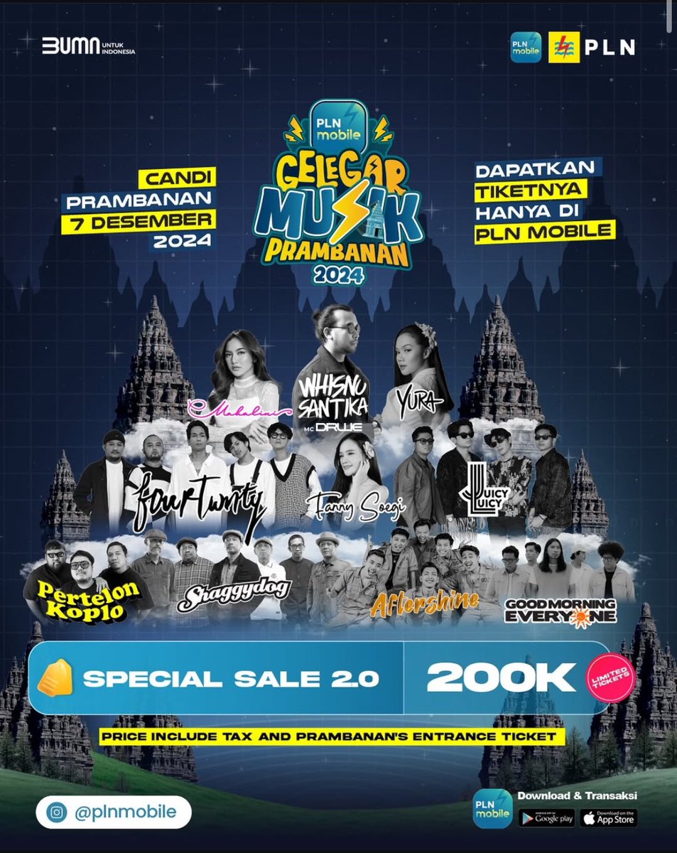 alstroemerians's tweet photo. WTS !!!
Gelegar Musik Prambanan 3 tiket
beli satuan boleh tp diutamakan yg langsung take all✨🫶🏻
@150 / tix

tag Whisnu Santika Mahalini Yura Yunita Juicy Luicy Fourtwnty Fany Soegi Aftershine Pertelon Koplo Shaggydog Good Morning Everyone https://t.co/BiZnif1OFy