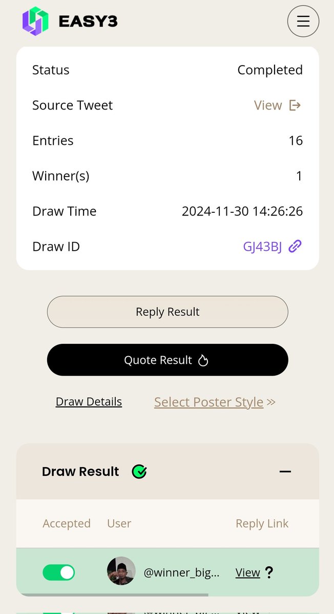 Raghavak0nSol's tweet photo. Winner 🏆 @winner_bigwin1 💵

Congrats 🎉 🎉 

Kindly DM @KalixPaid12 with winning tweet link and wait for the Rply 

Draw ID - GJ43BJ https://t.co/abdfoOecPd