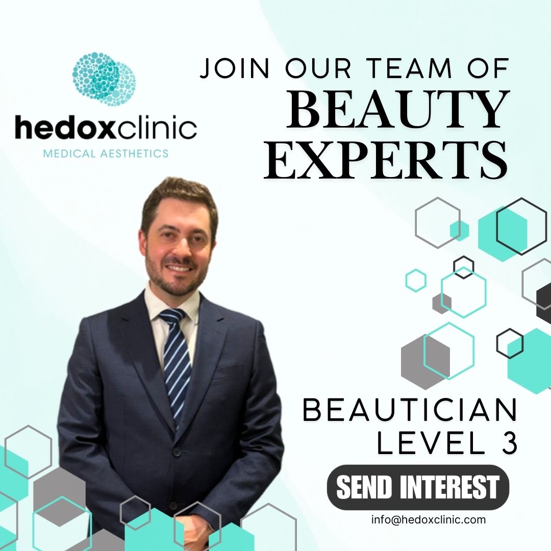 🪞💋 Join Hedox Clinic! 👑✨ We're seeking a Level 3 Beautician to enhance confidence in our Marylebone, London clinic. Work part-time with a dynamic team, access cutting-edge treatments, and thrive in a supportive environment. Apply now: info@hedoxclinic.com #Beautician