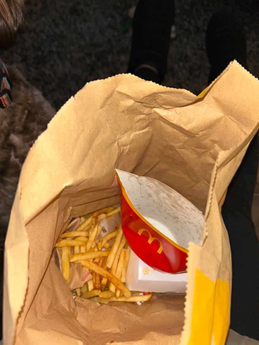 ameliashawx's tweet photo. @McDonaldsUK was the aim to get any chips in the bag? Sick of my orders looking like they’ve been thrown in and it was freezing https://t.co/grnHLm8d2d