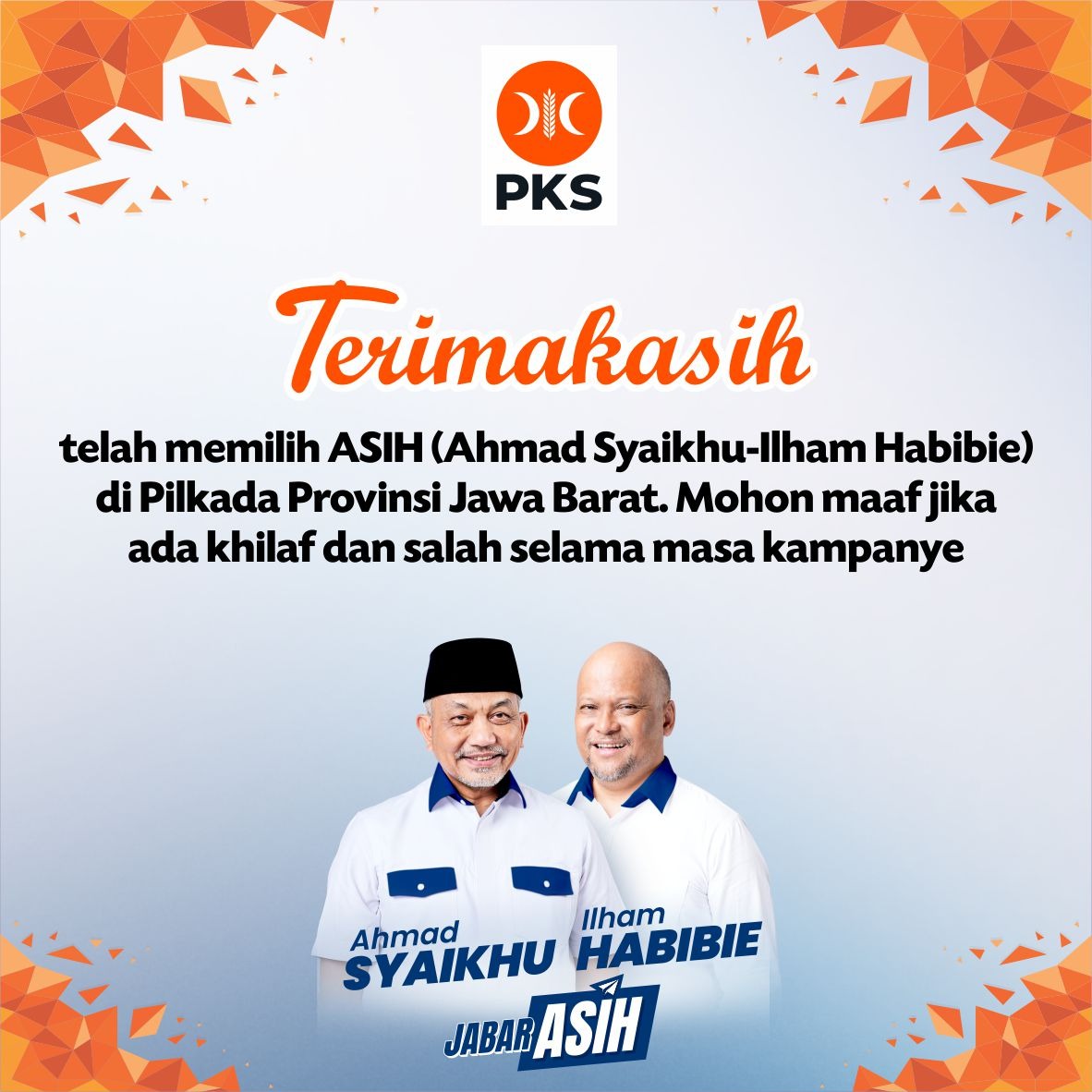 Terimakasih, Haturnuhun kasadayana 🙏

<a href="/PKSejahtera/">DPP PKS</a>  <a href="/pksjabar/">DPW PKS Jawa Barat</a>

#terimakasih