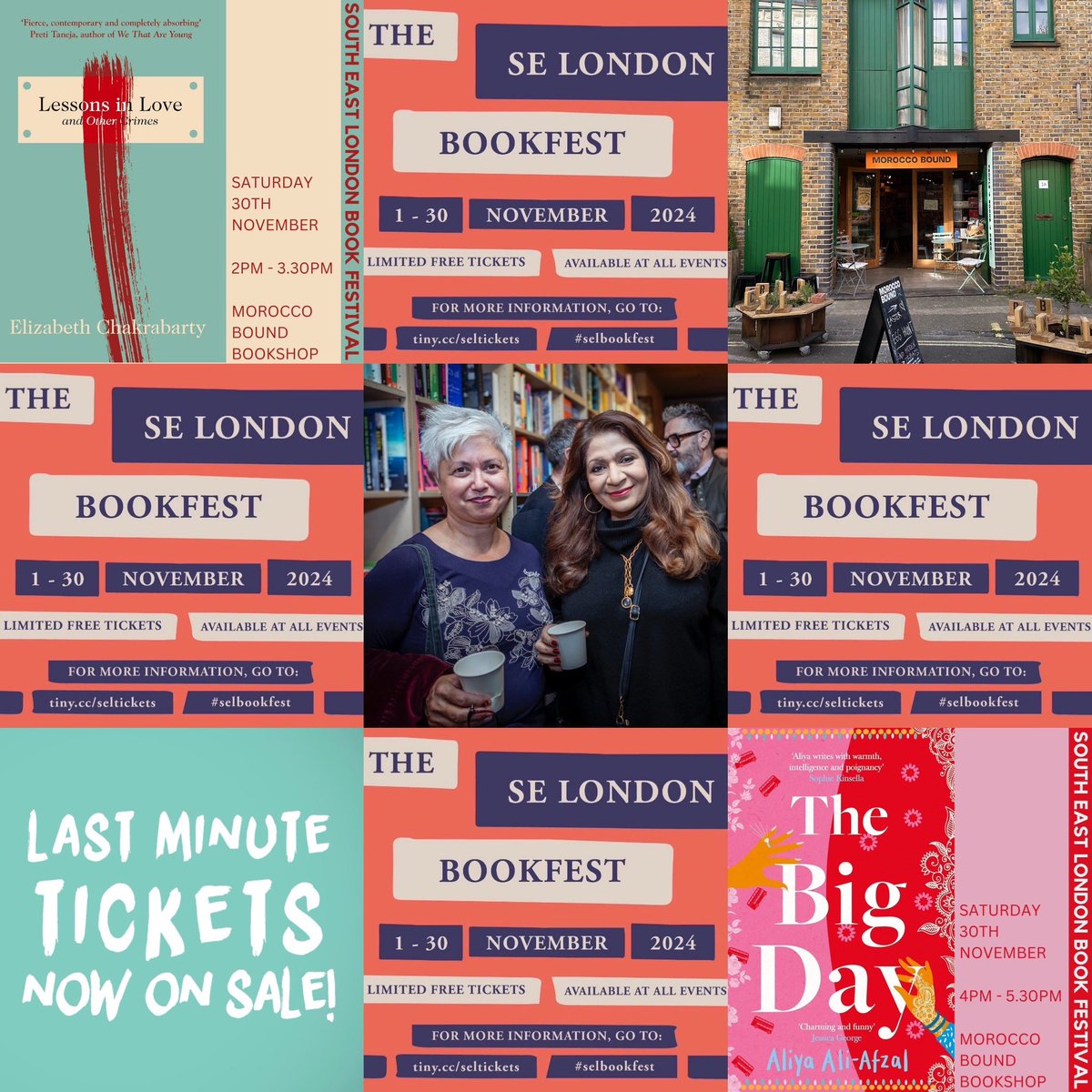 THE SE LONDON BOOKFEST (@selbookfest) on Twitter photo There are two great @selbookfest events taking place today <a href="/BookshopBound/">Morocco Bound Books & Beers</a>. The beautiful venue is just around the corner from London Bridge station. Book your FREE tickets here: tiny.cc/seltickets <a href="/DrNChakrabarty/">Elizabeth Chakrabarty</a> <a href="/AAAiswriting/">Aliya Ali-Afzal #TheBigDay ๐๐</a> There are two great @selbookfest events taking place today <a href="/BookshopBound/">Morocco Bound Books & Beers</a>. The beautiful venue is just around the corner from London Bridge station. Book your FREE tickets here: tiny.cc/seltickets <a href="/DrNChakrabarty/">Elizabeth Chakrabarty</a> <a href="/AAAiswriting/">Aliya Ali-Afzal #TheBigDay ๐๐</a>