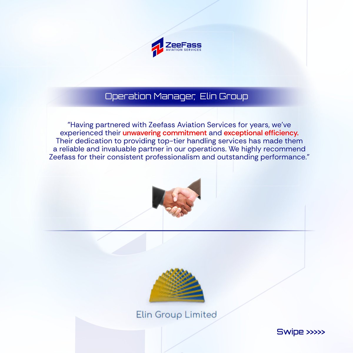 flyzeefass's tweet photo. Client Spotlight: Elin Group's Trust in Zeefass Aviation ✈️

We’re honored to share the kind words from our esteemed client, Elin Group

At Zeefass, we’re committed to delivering excellence every time. Thank you, Elin Group, for your continued trust!

#ClientReview #flyzeefass https://t.co/crjHsvJqWm