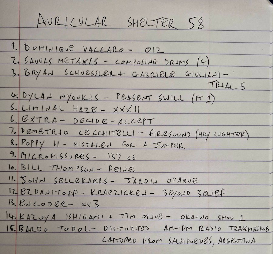 listen_camp's tweet photo. 📢Up in an hour's time - tune in!

7-8pm: Auricular Shelter

An explorative and immersive journey into the international sound art scene with Matt Atkins.

@Matkinssound | https://t.co/uLM5FbYAVn
#Experimental #SoundArt #AvantGarde #Improvisation #Minimal 

*⏰CET https://t.co/0UIoBvXkk8
