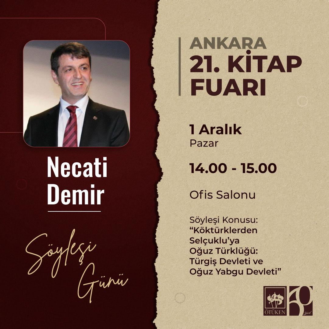 NDemir95521687's tweet photo. 1 Aralık 2024 Saat 14.00'te "Köktürklerden Selçukluya Oğuz Türklüğü: Türgiş Devleti - Oğuz Yabgu Devleti" başlıkı konferansımız, sonrasında Ötüken'de imza günümüz var. Bütün dostları bekleriz. https://t.co/gFXIy2VK1i