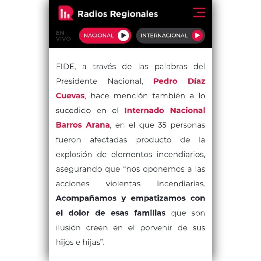 fidenacional's tweet photo. [FIDE en Medios] 📣 El llamado urgente a tomar medidas para proteger a las comunidades educativas llegó a todas las regiones del país 🙌🏻

Agradecemos a la red de radios que forman @R_Regionales, quienes atendieron nuestra preocupación y difundieron de Arica a Punta Arenas 📻📱 https://t.co/Q8Ze9XRb6O