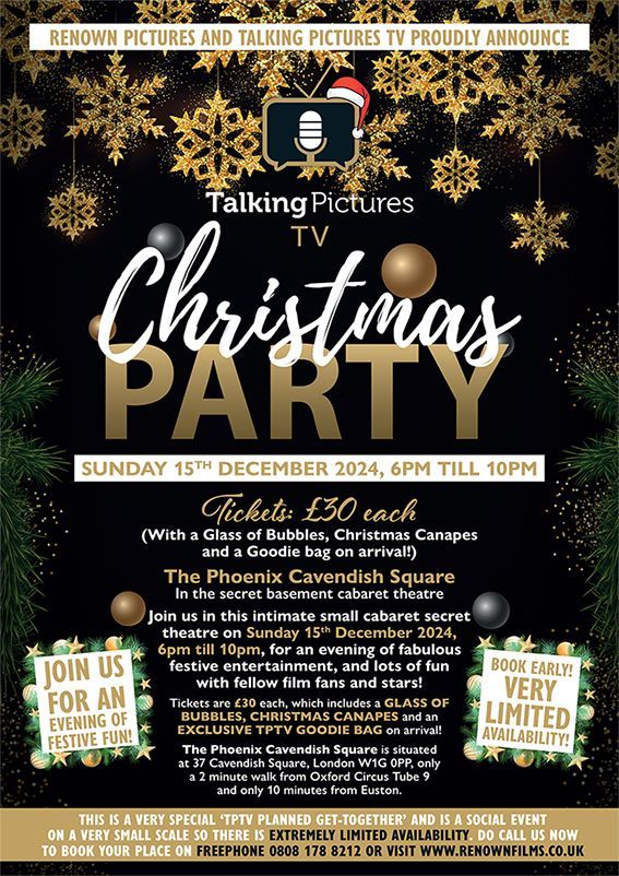TalkingPicsTV's tweet photo. The only party you need this festive time! VERY limited tickets! 🎄The #TPTV Christmas Party Sun 15 Dec 6pm-10pm. 
 
Star entertainment incl; ✨ magic with @FayPresto 🎶King of Swing #MarkPorter😆Comedy with @TheMelByron Surprises &amp; much more! Book Now: https://t.co/c9xXlDcJDM https://t.co/7e3yjxI7Ve