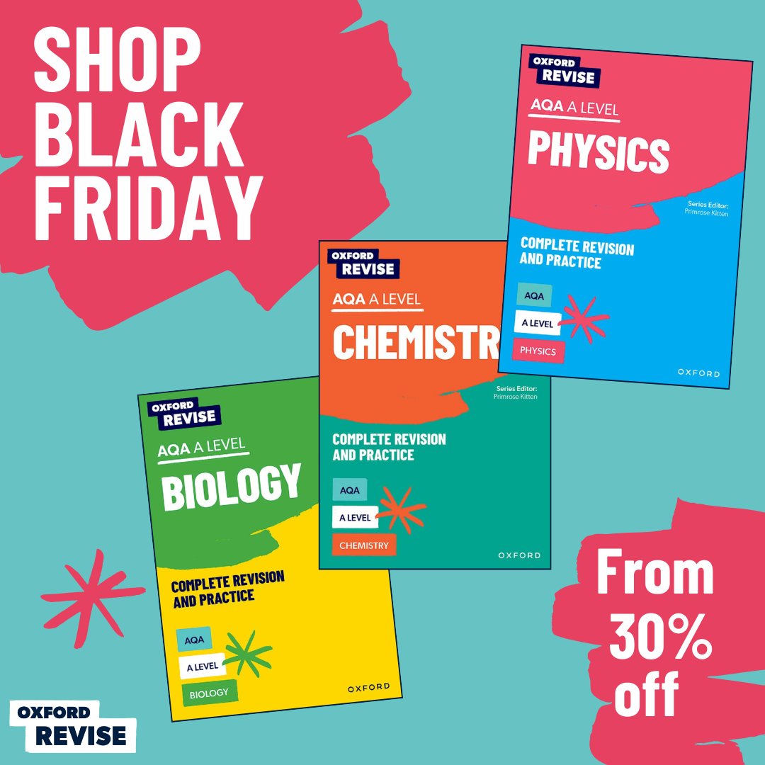 OUPSecondary's tweet image. We interrupt your scrolling with a #BlackFriday weekend deal! 
It might not be the most exciting pressie in the stocking, but it's defo going to be the most useful. Go on - sneak #OxfordRevise in!

Shop #GCSERevision and #ALevelRevision today: ow.ly/q6oB50Ugyr9