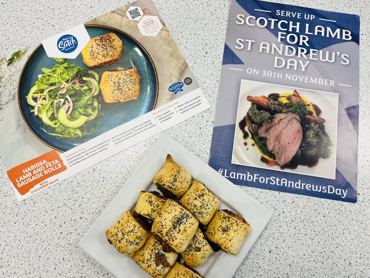 StJoAcad's tweet image. For St Andrews Day, we gratefully received Scotch Lamb from Nisbet Family Butchers. S4 pupils made Harissa Lamb &amp;amp; Feta Sausage Rolls. All enjoyed it and some even thought it was "spectacularly tasty", "fantastic" and "banging".  #LambForStAndrewsDay #makeitscotch @SJAPEDept