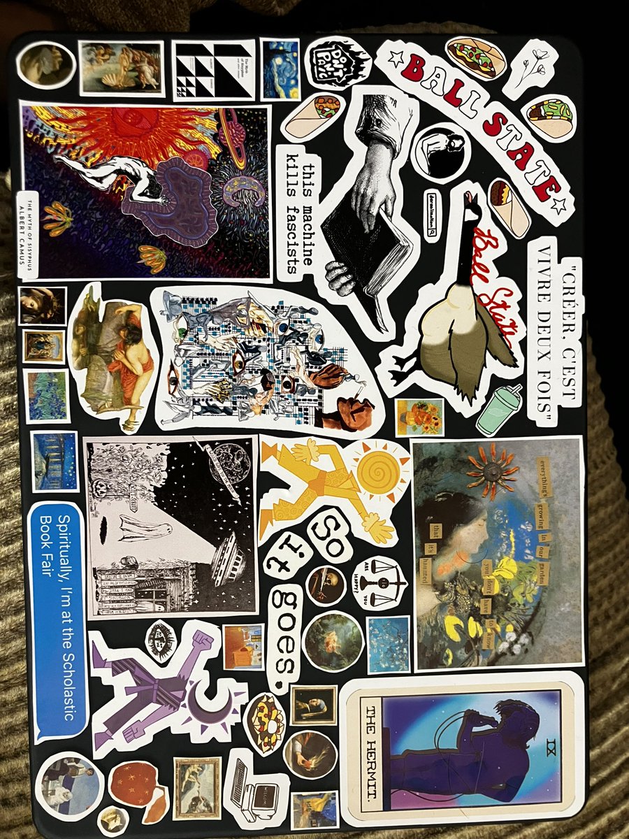 peadbrained's tweet photo. rate my new laptop sticker layout https://t.co/VJ1cVMfhWe