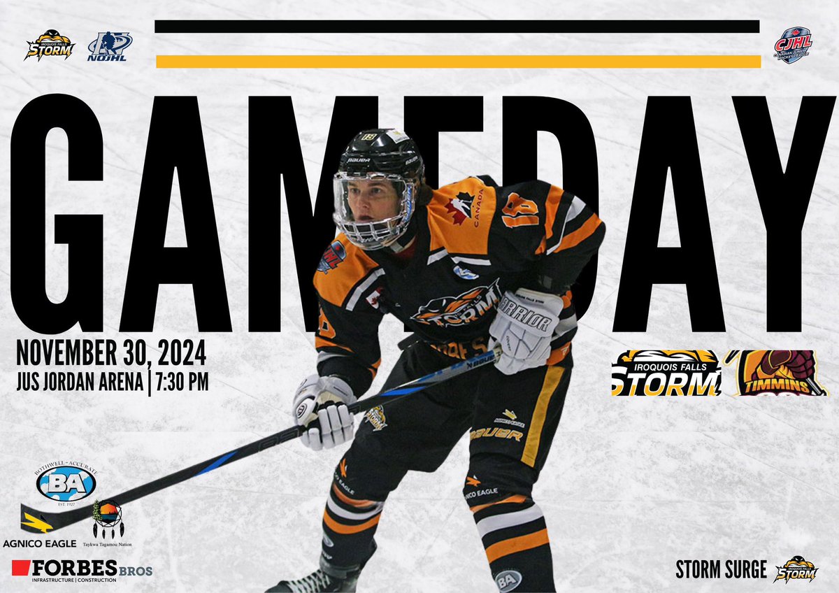 Can’t get any better than this.

Join us for Special Olympics event night. 

⛈️ : Saturday, November 30th
📍 : Jus Jordan Arena
⏰ : 7:30 PM
🆚 : <a href="/TimminsRock/">Timmins Rock</a> 
🎟️ : At the door - ifstormjra.com/tickets
📺 : Flohockey.tv

#stormsurge ⚡️