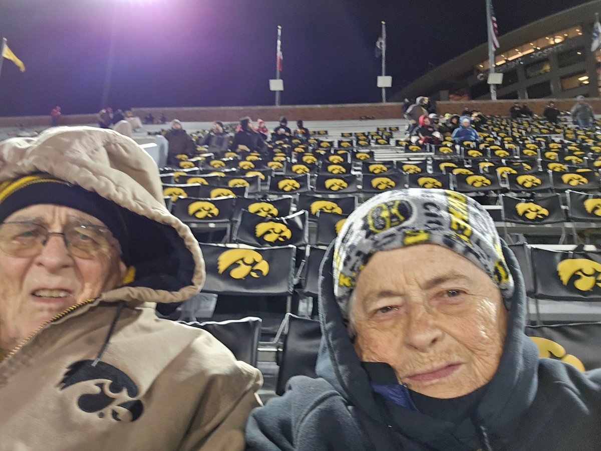 Karrotg's tweet photo. These are my parents(86 y/o), they have had season tickets for over 50 years. The joy in their voices when they called after the game💛 thank you @HawkeyeFootball @TheIowaHawkeyes https://t.co/8u471pxXOr