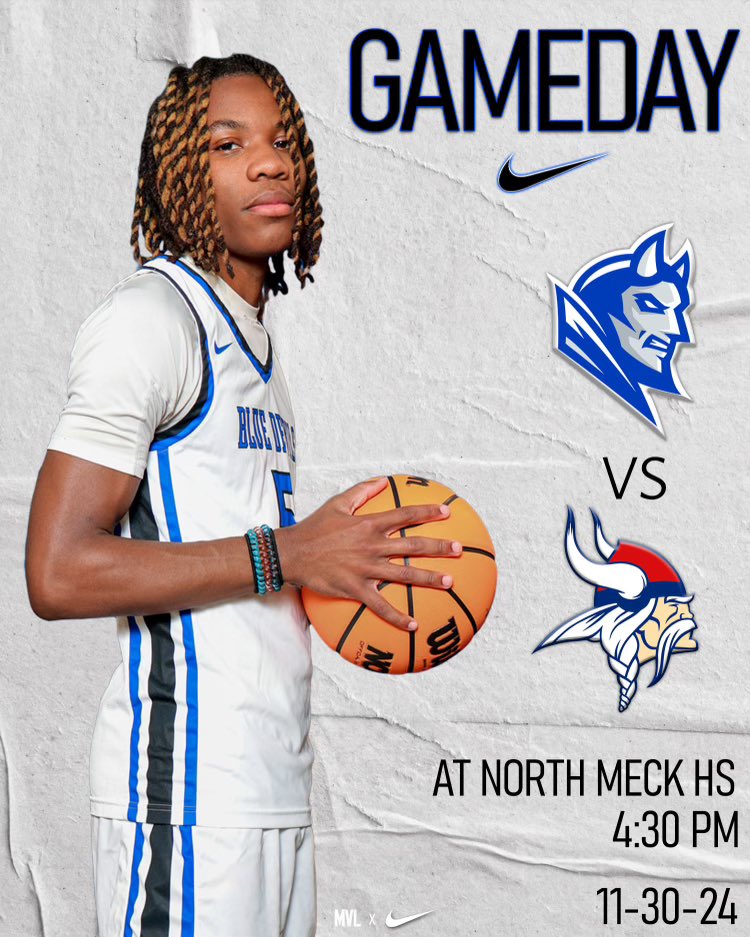 🚨🚨GAMEDAY🚨🚨

🆚 North Meck 
⌚️JV 11am  Varsity 4:30 
📍 North Meck High School 
📺 nfhsnetwork.com
🎟️ $10

Come out to support your Blue Devils as we play in the Championship game. ‼️‼️Ⓜ️🏀