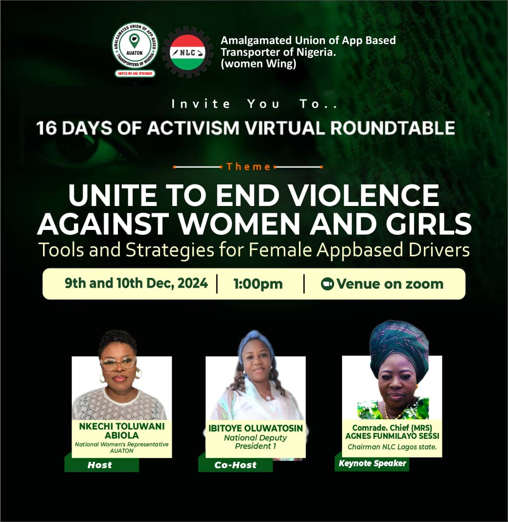 AMALGAMATED UNION OF APP-BASED TRANSPORTERS OF NIG (@auatonofficial) on Twitter photo 