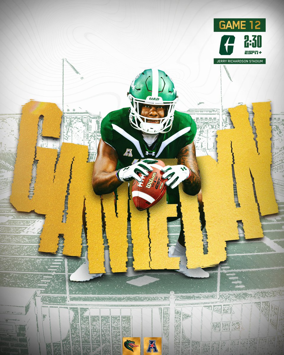 It’s Gameday in the Queen City!

UAB and Charlotte square off today at 3:30 p.m. ET/2:30 p.m. CT on ESPN+

#WinAsOne