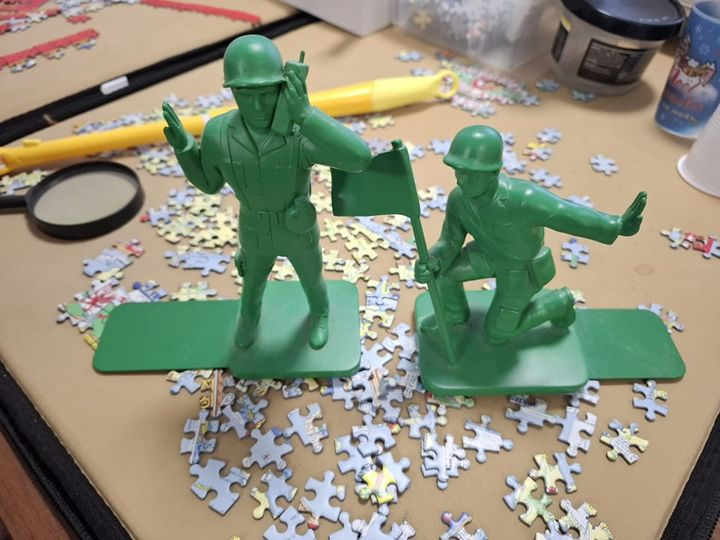 Found these on a charity stall at our local Christmas market. Would have been rude not to bring them home! Jigsaw pieces purely for scale, in lieu of a London Bus.