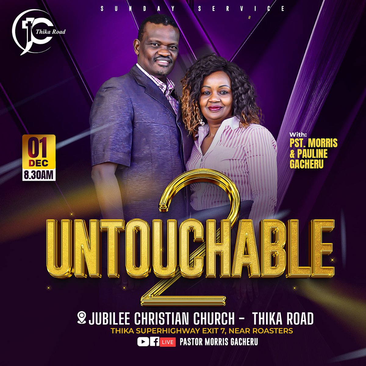 Join us this Sunday from 8:30 am. 

#Untouchable 
#WePreachChrist