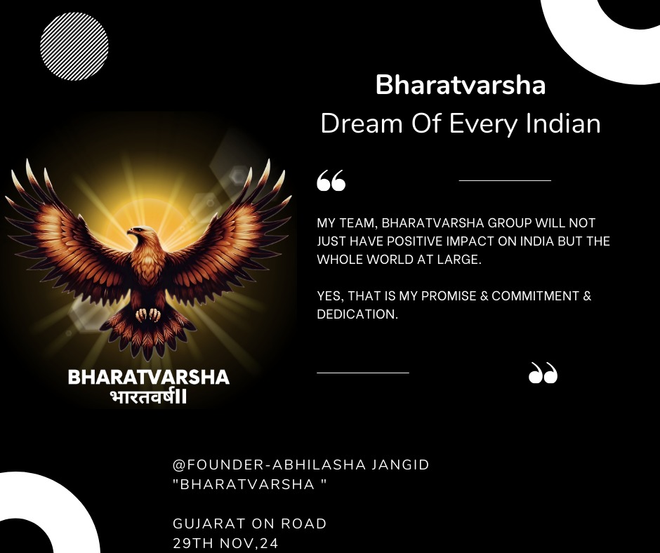 bharatvarsha_24's tweet photo. BharatVarsha is not just about transforming India - it’s about making a mark on the World
#BharatVarshaVision #IndiaToTheWorld #TransformIndia #ImpactBeyondBorders #CommittedToChange #GlobalTransformation #PromiseOfProgress #OneWorldOneDream #DedicationToExcellence https://t.co/1fDB3tRYsY