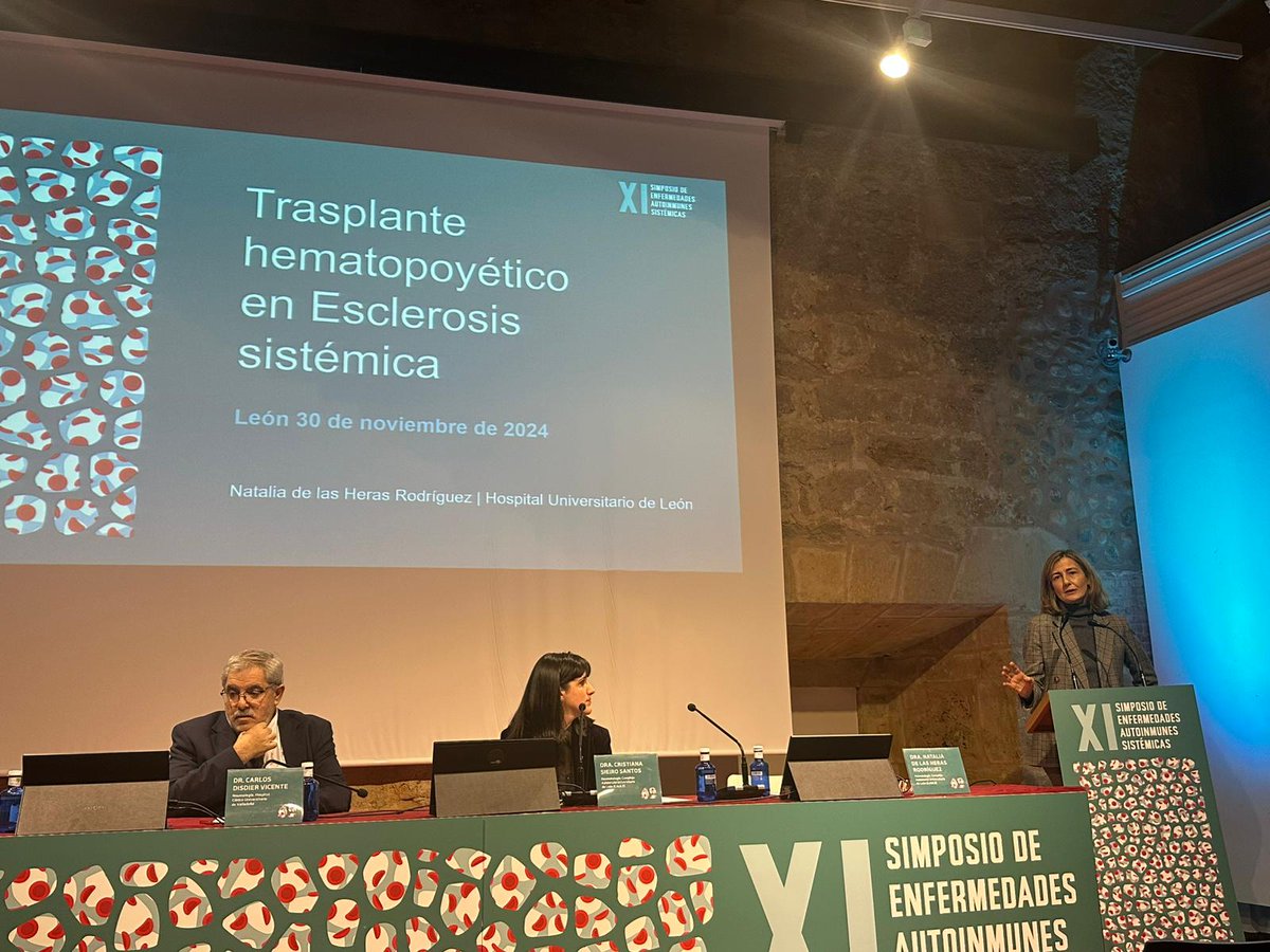 Reumatología León (@reumaleon) on Twitter photo #XISimposioEAS24
👉 Sesión de casos multidisciplinares
🔸Dra Natalia de Heras: trasplante autólogo en esclerosis sistémica: nuestra experiencia
🔸Dr Carlos de Disdier: poliangeítis granulomatosa con afectación endobronquial
Moderado por <a href="/cristianasieiro/">Cristiana Sieiro Santos</a> #XISimposioEAS24
👉 Sesión de casos multidisciplinares
🔸Dra Natalia de Heras: trasplante autólogo en esclerosis sistémica: nuestra experiencia
🔸Dr Carlos de Disdier: poliangeítis granulomatosa con afectación endobronquial
Moderado por <a href="/cristianasieiro/">Cristiana Sieiro Santos</a>