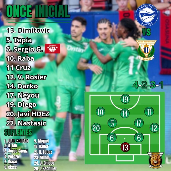 OnceLeones1928's tweet photo. 🥒🥒  🦁𝑵𝑪𝑬  𝐼𝑁𝐼𝐶𝐼𝐴𝐿   🥒🥒

#AlavesLeganés #OnceLeones https://t.co/8pvm34K1hx