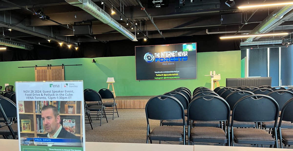 pauldavisSNS's tweet photo. The Calm before the #Knowledgestorm !
Honoured to be speaking at Vena Solutions in Toronto.
Employees from Canada, the US, Europe, and India and all were invited to join remotely!
#OnlineSafety
#socialmedia
#privacy