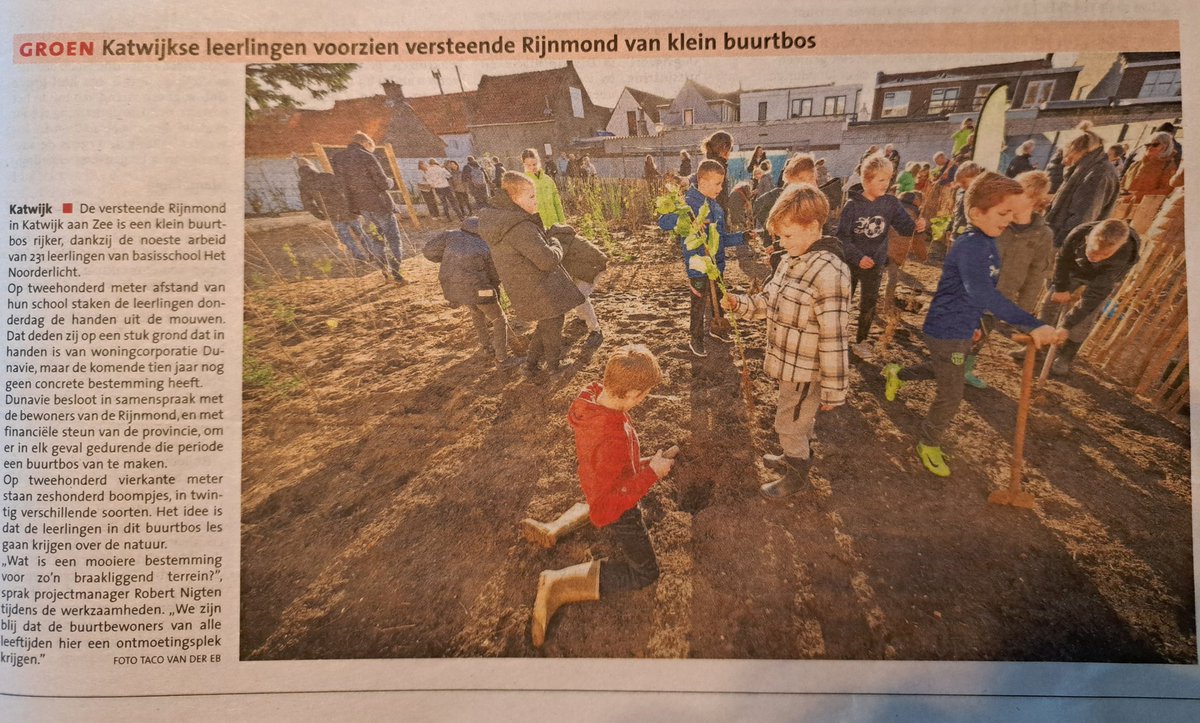 Ik ben hier zo blij mee. 8 jaar geleden met <a href="/Anna_catlover/">Anna Marie</a> deze locatie al aangedragen bij de gemeente. Toen is het niet gelukt. Nu als nog een Tiny Forest in het minst groene deel van Katwijk. #GemeenteKatwijk goed bezig 👏👏👏