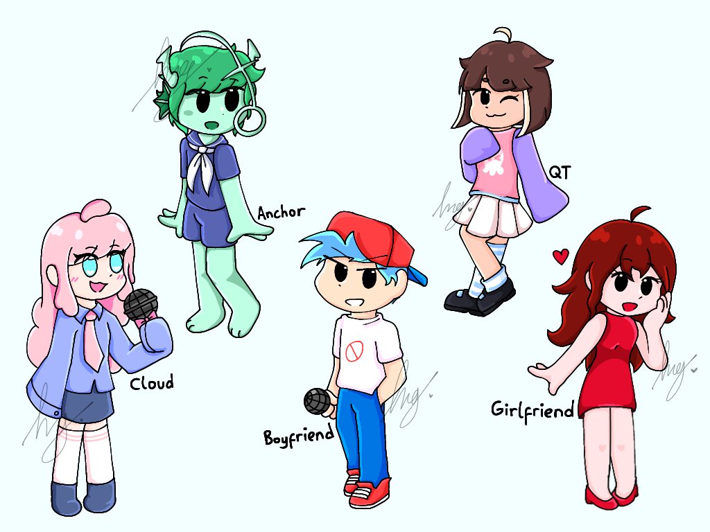 Itzmee_mxmi's tweet image. I'm still learning to draw. I tried my best, hehe. (Characters In My Style)

#fridaynightfunkin #fnf #fnfcloud #fnfanchor #Fnfboyfriend #fnfgirlfriend #fnfQT #fnfart