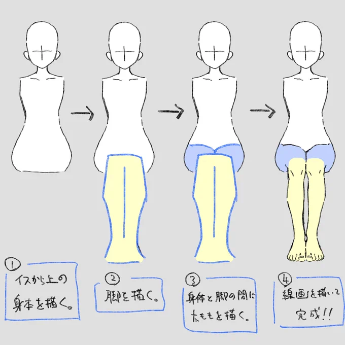 難しい座りポーズを描きたいときにどうぞ 