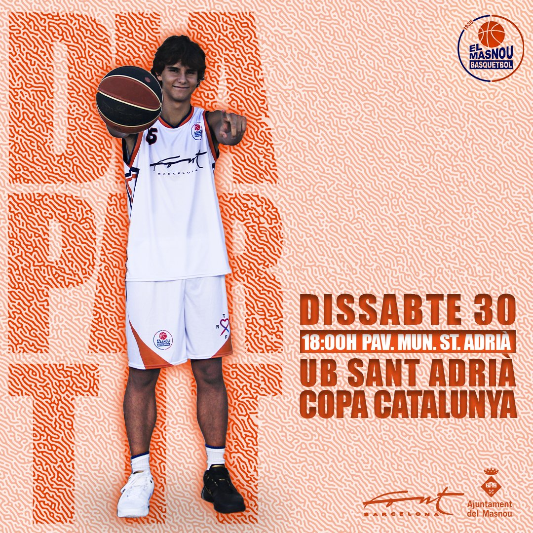 J10| Aquesta tarda partidàs del Sènior A a Sant Adrià!!!

🏀@ubsantadria vs. COPA CATALUNYA
📆Diumenge 30| 🕕18:00 h
📍 Pavelló Municipal St. Adrià

#SomMasbol #CopaCatalunyaBQ