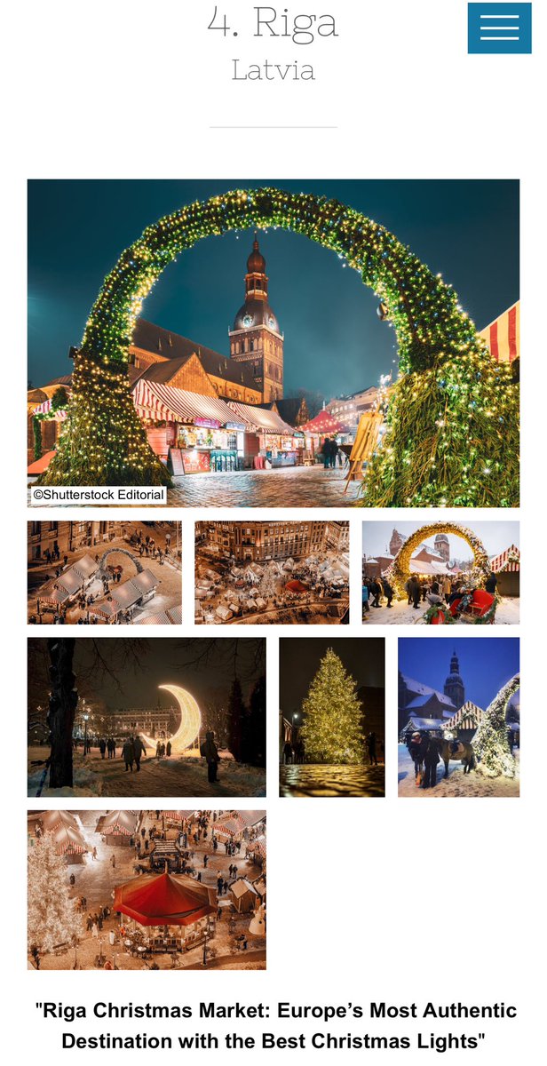 #RIGA ranked #4 among the Best Christmas Markets in Europe for 2025! 

A magical destination to celebrate the holiday season! ☃️❄️
