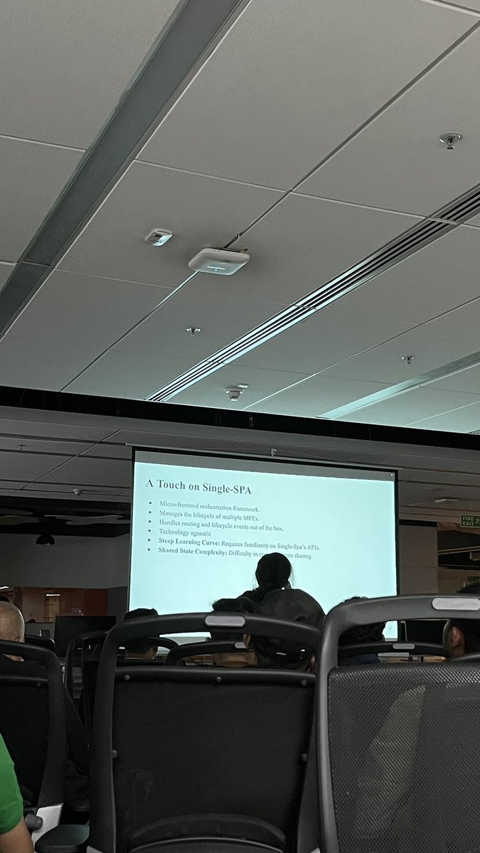 imohanbyte's tweet photo. Insightful session on Micro-Frontends in Scaling Frontend Architectures by Subhashree Banik  (@thoughtworks ). 🚀 Loved the deep dive into breaking monoliths, independent deployments, and seamless scalability. Excited to explore this further! #ReactJSMeetup #Frontend https://t.co/CHIzSVDcyi