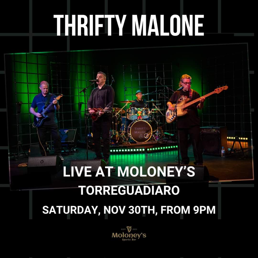 ‼️TONIGHT‼️

The Boys are Back! Back to the awesome Moloney's in Torreguadiaro from 9pm.

🎵Cos it's Christmas on the Costa, 
And we're gonna have a good time🎵

See you there x

#thriftymalone #IrishBar #rocknroll #irishmusic #livemusic