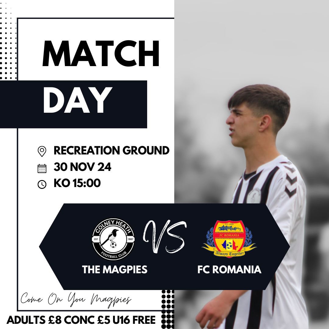 ITS MATCH DAY ⚫️⚪️ 

Today we welcome <a href="/FCRomania/">FC Romania</a> to the Recreation Ground

KO 15:00 

Come down and support the boys! 
#ComeOnYouMagpies