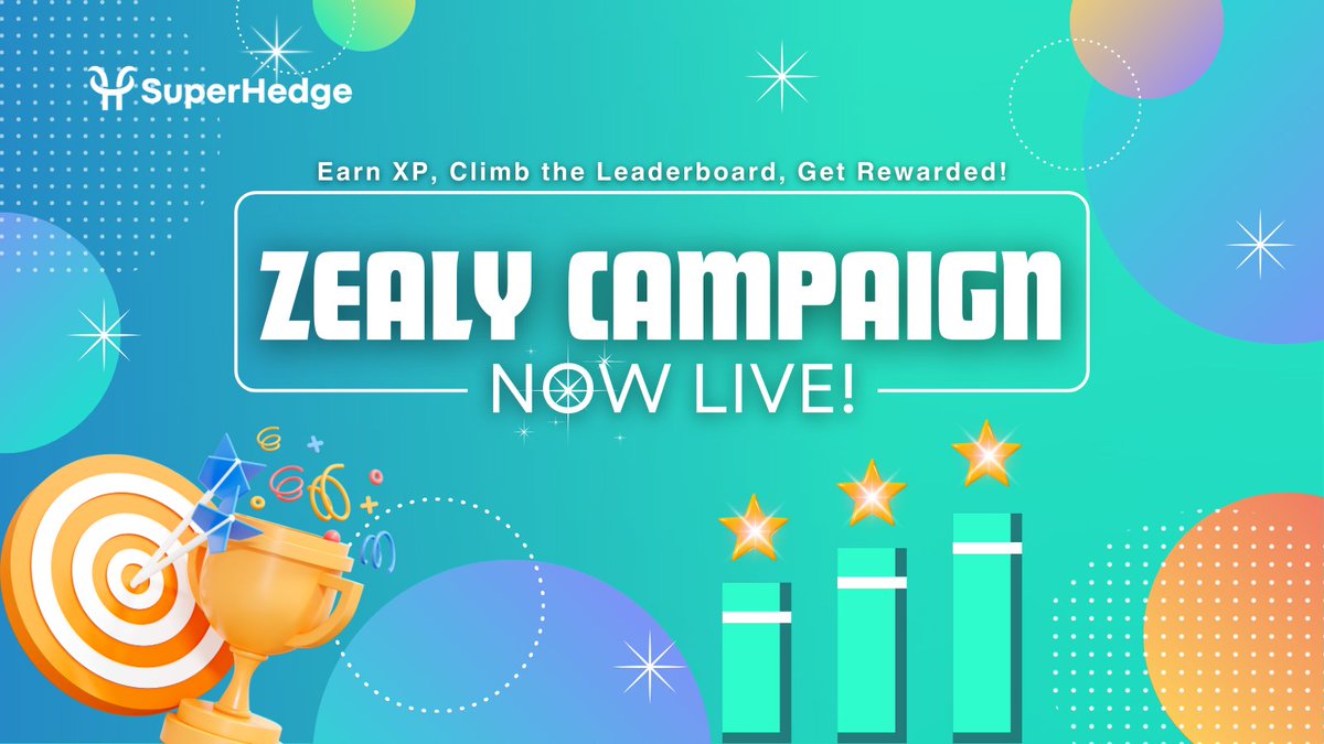 🚀 The Wait is Over – Our Zealy Campaign is Officially Live! 🎉

Season 1 has begun, and it’s time to join into the action! 🏆
Join our SuperHedge Zealy campaign to earn rewards and showcase your community spirit.

💡 What to Do:
• Join us on Twitter, Discord, and Telegram.
•