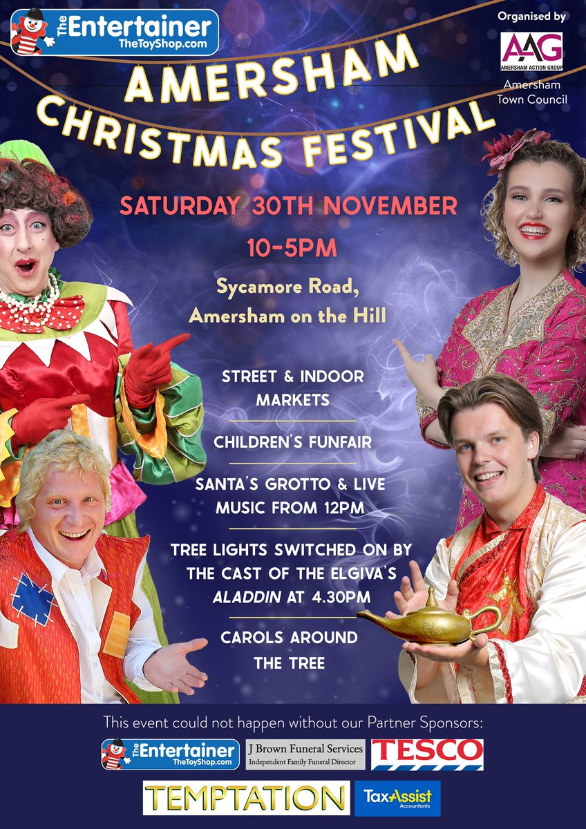 Come and join the fun TODAY at the Amersham Christmas Festival on Sycamore Rd
