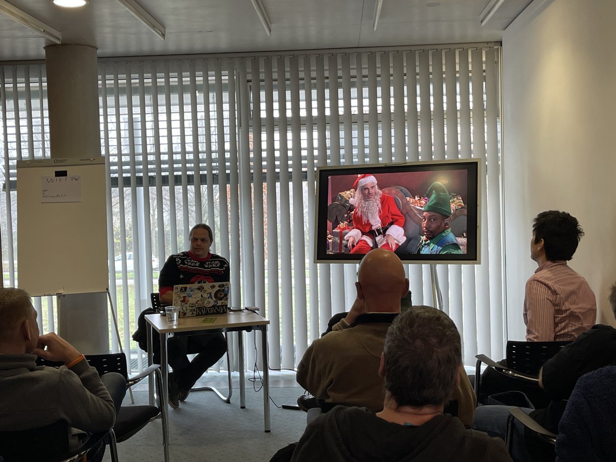 Script_Runner's tweet photo. 🎄 What a festive PowerShell Saturday! Right now, two exciting sessions are happening:

🎁 "Make every day Christmas!" by Björn Sundling
🤖 "Intelligent data objects in PowerShell - A first step towards object-oriented programming" by @JordanOrdix

#PSSatKA #PSSaturdayKA #PowerShell