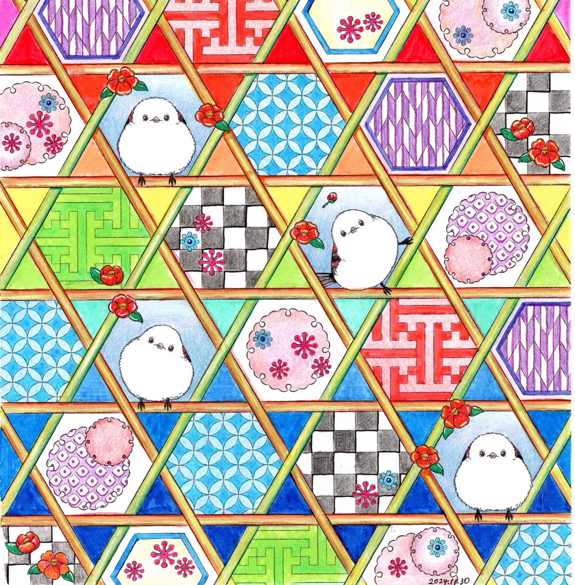 aries_sunrise's tweet photo. 「雪の妖精」
#大人の塗り絵 #コロリアージュ #美しい和の世界 #ぬりえ #coloriages #シマエナガ #雪の妖精 #ぬり絵 https://t.co/l298r9YE7z