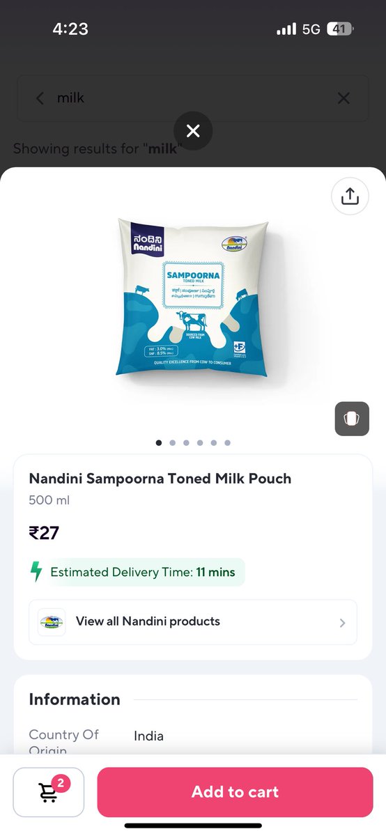 nuthugowda's tweet photo. Nandini available with zepto eCommerce app in Delhi.
Customers can have access..
Nandini is famous for its quality,trust,customer friendly.
#Delhi #milk #farmers #DelhiNCR #delhiuniversity https://t.co/Sms0fn5LNj
