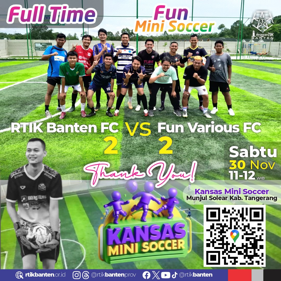 rtikbanten's tweet photo. .
Alhamdulillah dengan penuh kelelahan, kami telah menuntaskan pertandingan Fun Mini Soccer Full Time dengan hasil 2 sama. Hehe.... https://t.co/pXtSQ5ioOw