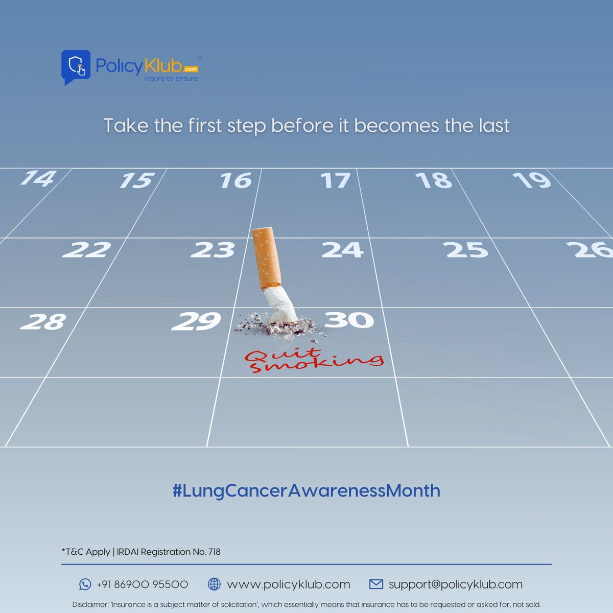 policyklub's tweet photo. Every inhale counts, and so does smart protection.

#LungCancerAwarenessMonth #LungCancer #SmokingKills #Cigarette #Dangerous #LifeInsurance #HealthInsurance #Insurance #InsurancePolicy #ProtectYourLovedOnes #ActNow #BuyNow #Connect #Policyklub #HealthTips #InsuranceMatters https://t.co/1awXEawEJU