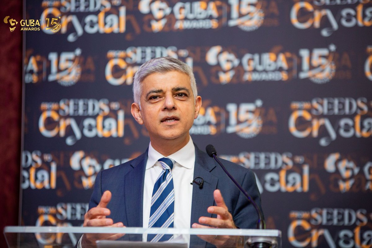MayorofLondon's tweet photo. Delighted to speak at the 15th anniversary @GUBAAwards and celebrate the spectacular contributions and achievements of London’s African diaspora communities.

I announced my ambition to become the first Mayor of London ever to lead a trade delegation to Africa. https://t.co/fD0zNIixZ9