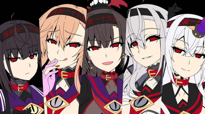 秋月姉妹の線画と基礎塗は完了した(`・ω・')ゞ 