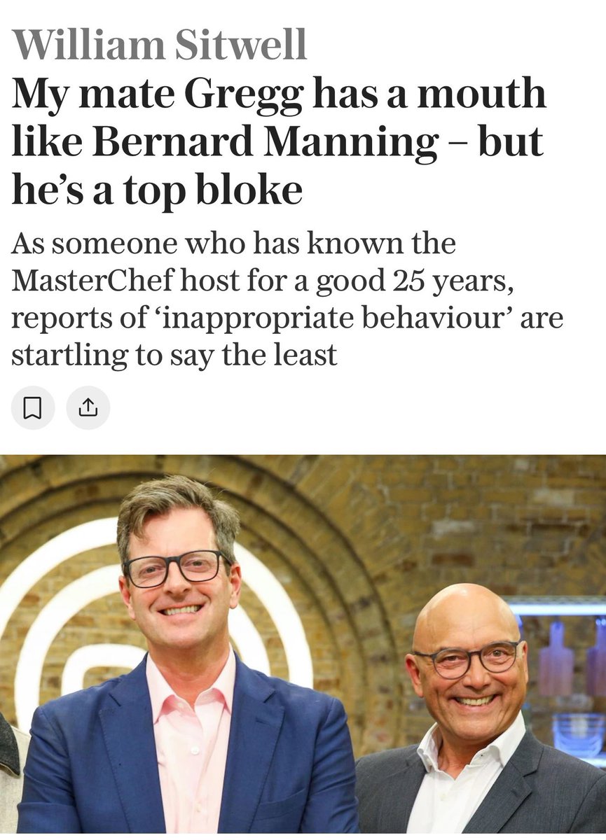 Silence any woman who’s complained about Greg Wallace’s behaviour for the past two decades, but sure, give his mates the front page for a character review👍