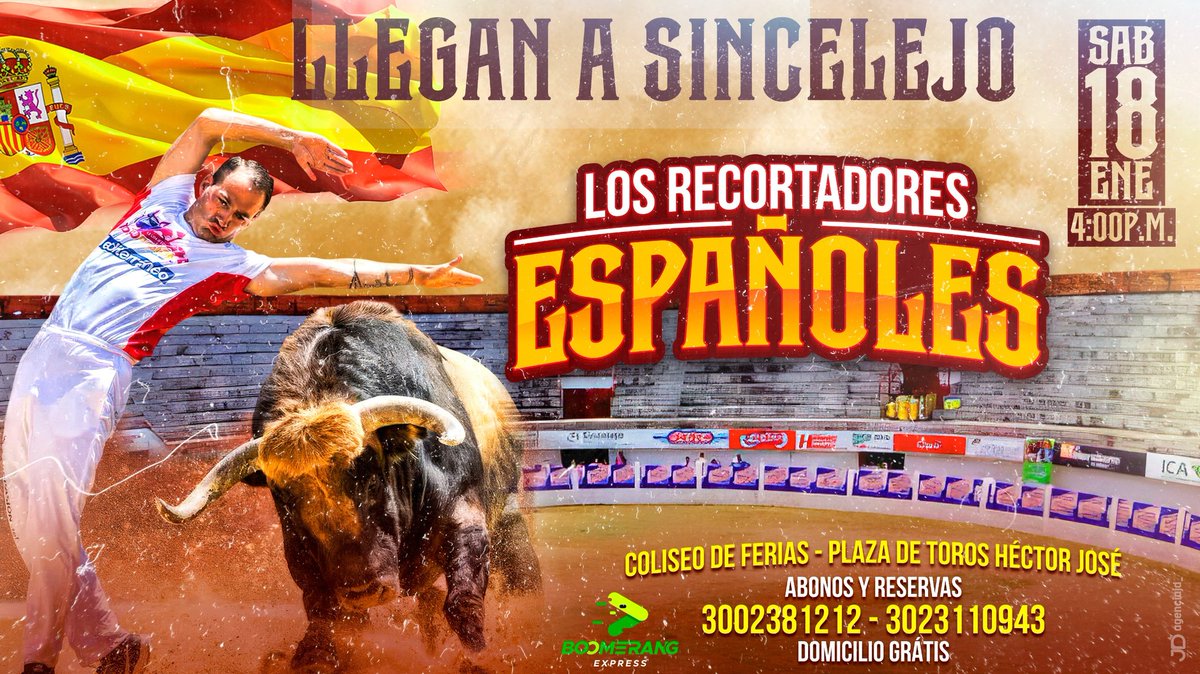 Los Recortadores Españoles en Sincelejo , Enero 18 de 2025. 

Abonos y reservas al 3023110943.