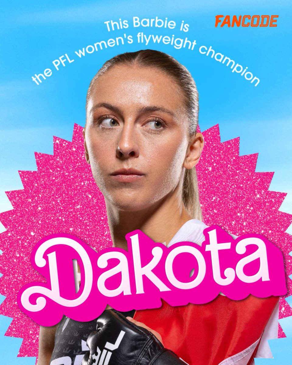 FanCode's tweet photo. They said she's just a Barbie - well, this Barbie has now got a belt 🌟
Is Dakota Ditcheva the best female fighter on the planet right now? 💪
#PFLonFanCode https://t.co/5QweITwXoG