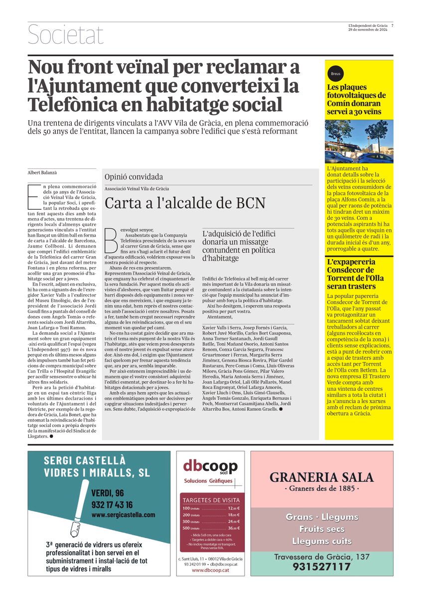 Associació Veïnal Vila de Gràcia tweet media
