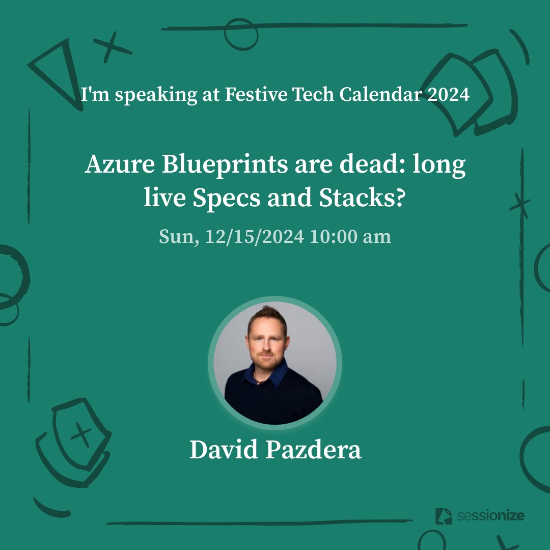 David Pazdera ☁️ (@pazdedav) on Twitter photo It is my pleasure and privilege to contribute again to the Festive Tech Calendar, a community-driven technical event with a long tradition.
More details including the event calendar are available at festivetechcalendar.com
#festivetechcalendar2024 <a href="/gregor_suttie/">Gregor Suttie | T-Shaped Azure Architect ™</a> It is my pleasure and privilege to contribute again to the Festive Tech Calendar, a community-driven technical event with a long tradition.
More details including the event calendar are available at festivetechcalendar.com
#festivetechcalendar2024 <a href="/gregor_suttie/">Gregor Suttie | T-Shaped Azure Architect ™</a>