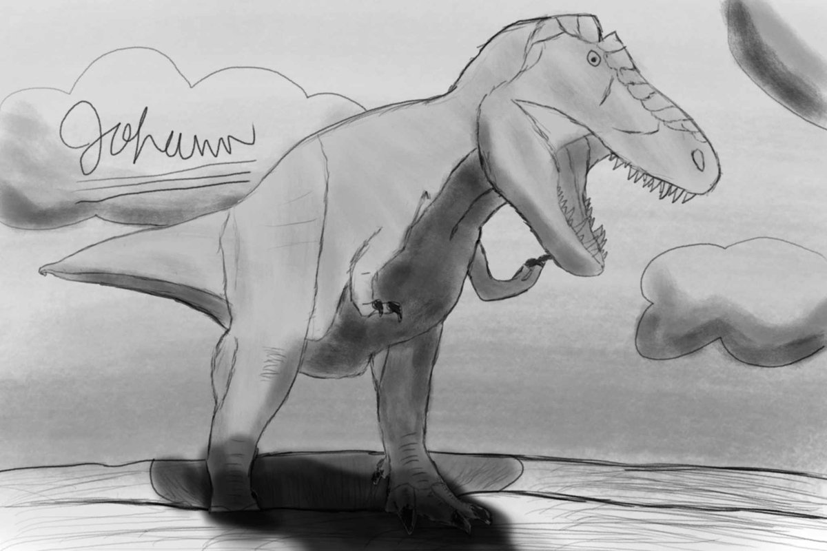 johann122004's tweet image. Tyrannosaurus Rex. For #Dinovember. 

Thank God I managed to finish this before my final exams.

#TyrannosaurusRex #Sketch #Drawing #paleoart